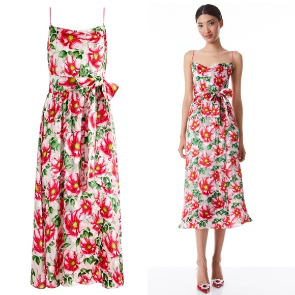 Alice + Olivia Samantha Cowl Neck Midi Dress - 4 - Picture 1 of 6